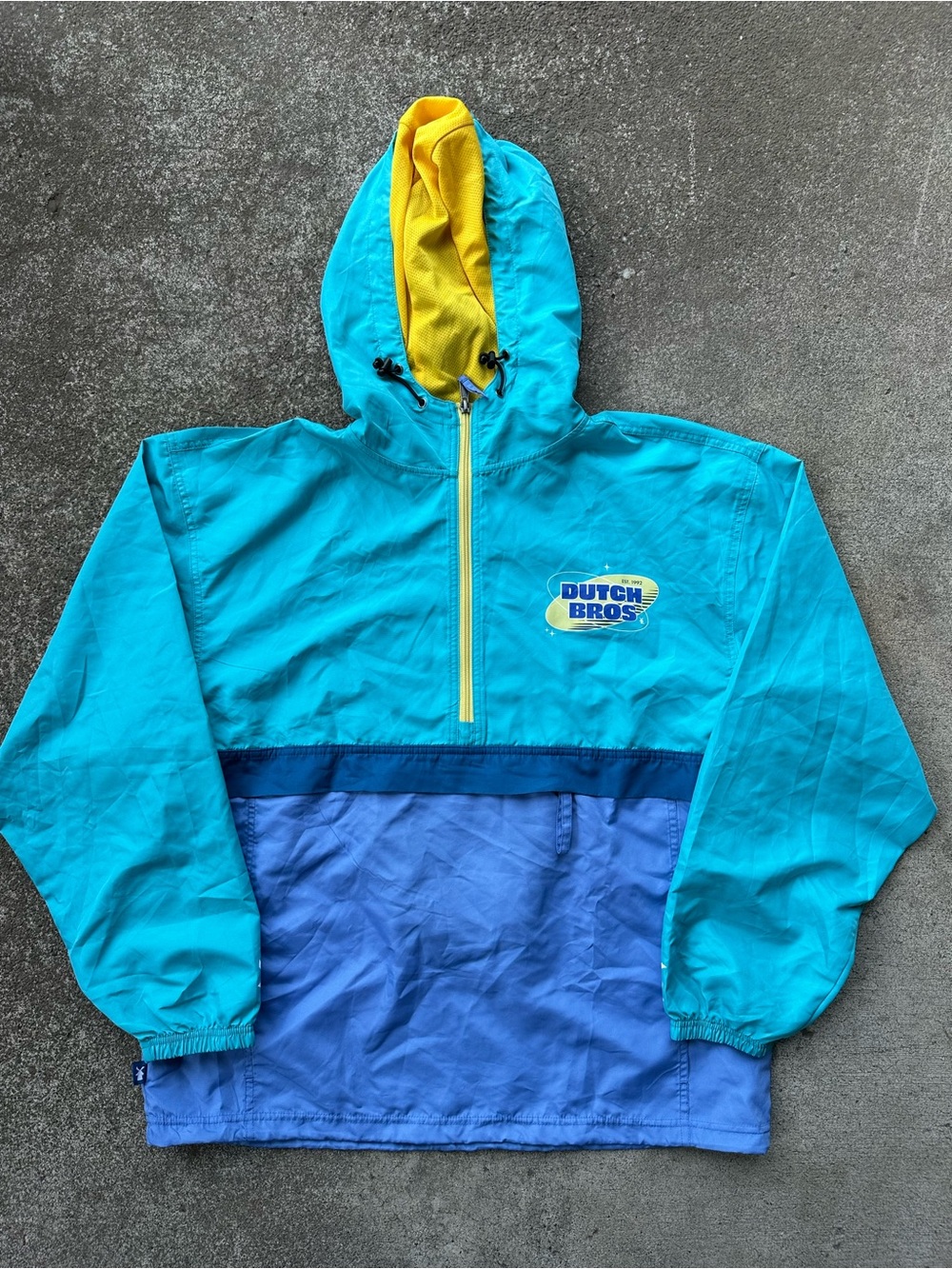 Dutch Bros Colorblock Lightweight Windbreaker Jacket Size XL